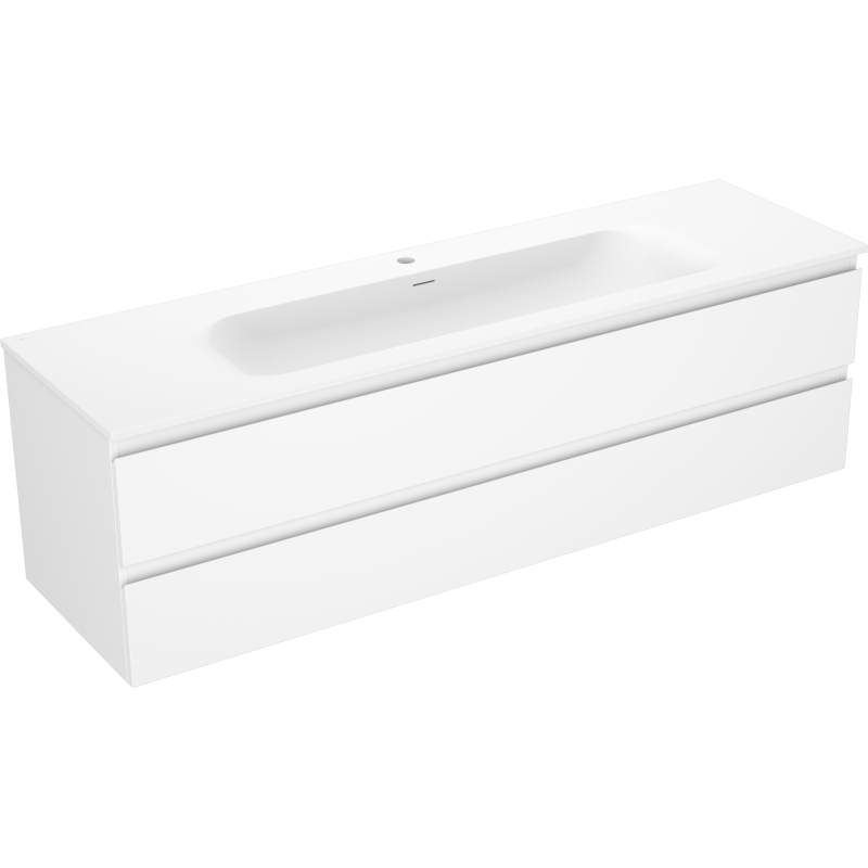 Mexen Orio Badezimmermöbel 160 cm mit Waschbecken Vela, 2 Schubladen, weiß matt - 91A10-16047-2-BFF01-W23M01