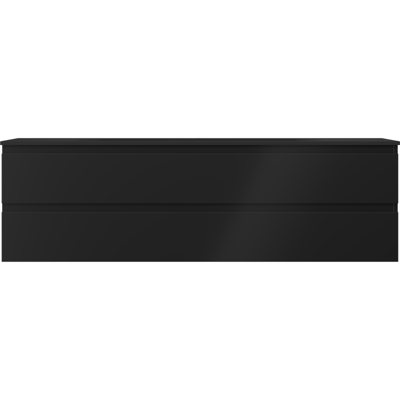 Mexen Orio Badezimmerschrank 160 cm mit Waschbecken Vela, 2 Schubladen, schwarz matt - 91A10-16047-2-BFF71-W23M71