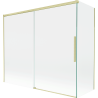 Mexen Rox Badewannenabdeckung 2-flügelig verschiebbar 180 + 80 x 150 cm, transparent, gebürstetes Gold - 8C9-180-080-55-00