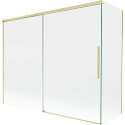 Mexen Rox Duschwand zweiflügelig, verschiebbar 190 + 80 x 150 cm, transparent, gold gebürstet - 8C9-190-080-55-00