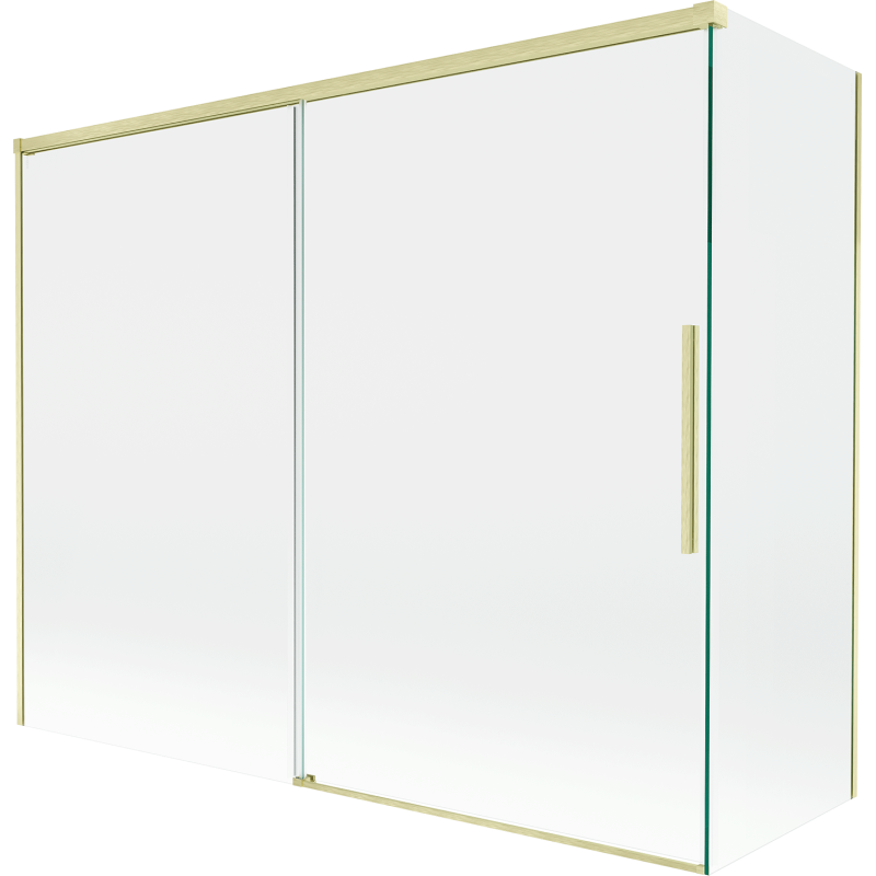 Mexen Rox Duschwand zweiflügelig, verschiebbar 190 + 80 x 150 cm, transparent, gold gebürstet - 8C9-190-080-55-00