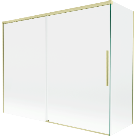 Mexen Rox Duschwand zweiflügelig, verschiebbar 190 + 80 x 150 cm, transparent, gold gebürstet - 8C9-190-080-55-00