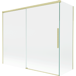 Mexen Rox Duschabtrennung, 2-flügelig, 180 + 90 x 150 cm, transparent, gebürstetes Gold - 8C9-180-090-55-00