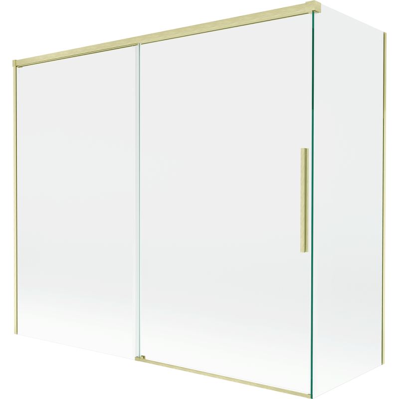 Mexen Rox Duschabtrennung, 2-flügelig, 180 + 90 x 150 cm, transparent, gebürstetes Gold - 8C9-180-090-55-00