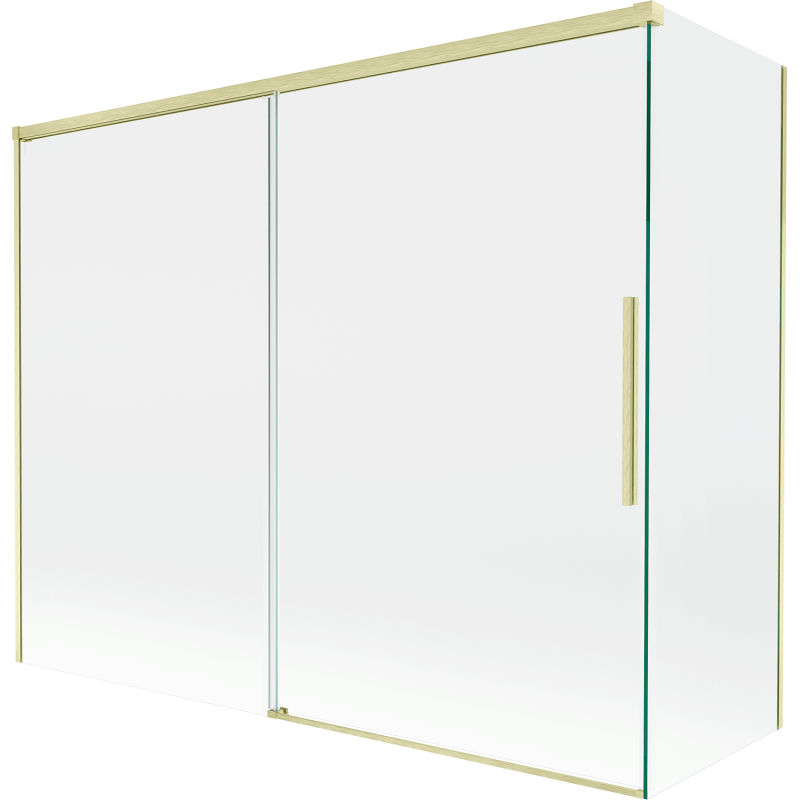 Mexen Rox Duschabtrennung 2-flügelig, verschiebbar 190 + 90 x 150 cm, transparent, gold gebürstet - 8C9-190-090-55-00