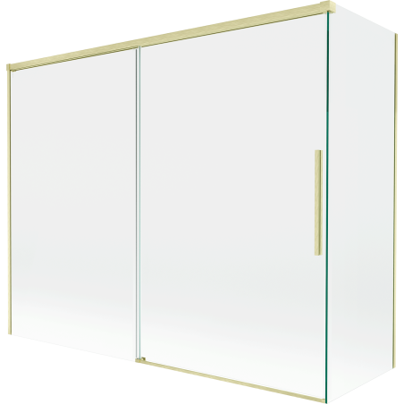 Mexen Rox Duschabtrennung 2-flügelig, verschiebbar 190 + 90 x 150 cm, transparent, gold gebürstet - 8C9-190-090-55-00