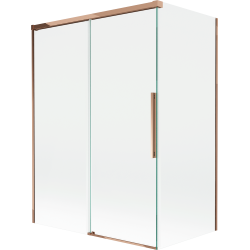 Mexen Rox Duschwand 2-flügelig Schiebbar 120 + 70 x 150 cm, transparent, Roségold - 8C9-120-070-60-00