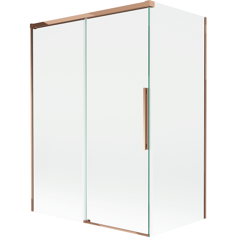 Mexen Rox Duschwand 2-flügelig Schiebbar 120 + 70 x 150 cm, transparent, Roségold - 8C9-120-070-60-00