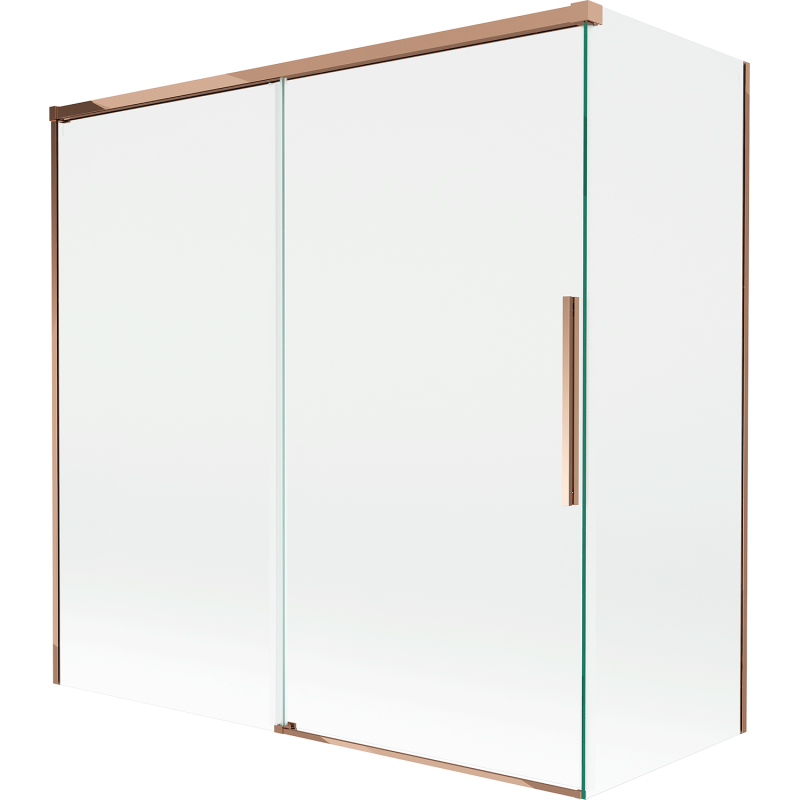 Mexen Rox Duschabtrennung 2-flügelig, 160 + 70 x 150 cm, transparent, Roségold - 8C9-160-070-60-00