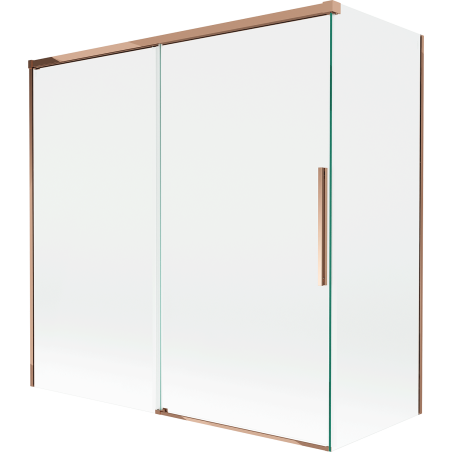 Mexen Rox Duschabtrennung 2-flügelig, 160 + 70 x 150 cm, transparent, Roségold - 8C9-160-070-60-00