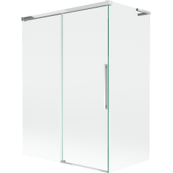 Mexen Rox L Badewannenabtrennung, 2-flügelig, verschiebbar 120 + 70 x 150 cm, transparent, chrom - 8C9L-120-070-01-00