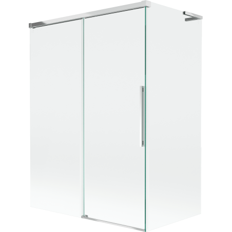 Mexen Rox L Badewannenabtrennung, 2-flügelig, verschiebbar 120 + 70 x 150 cm, transparent, chrom - 8C9L-120-070-01-00