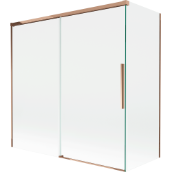Mexen Rox Badewannen-Faltwand, 2-teilig verschiebbar, 160 + 75 x 150 cm, transparent, Roségold - 8C9-160-075-60-00