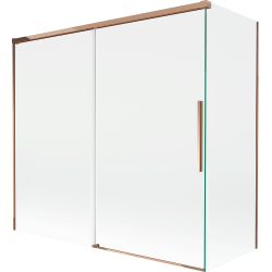 Mexen Rox 2-flügelige, verschiebbare Badewannenwand 170 + 75 x 150 cm, transparent, Roségold - 8C9-170-075-60-00