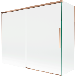 Mexen Rox Duschtrennwand, 2-flügelig, verschiebbar, 190 + 80 x 150 cm, transparent, Roségold - 8C9-190-080-60-00