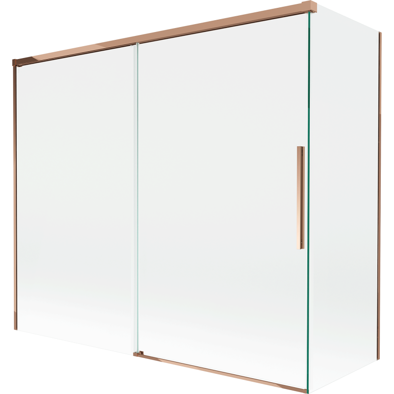 Mexen Rox Duschabtrennung 2-flügelig verschiebbar 180 + 90 x 150 cm, transparent, Roségold - 8C9-180-090-60-00