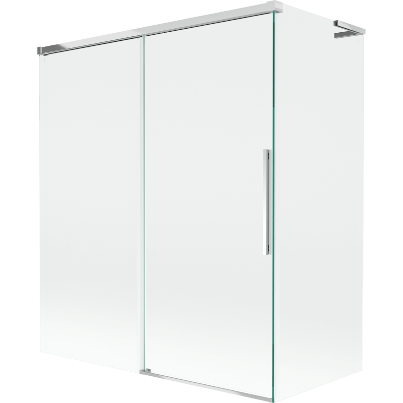 Mexen Rox L Badeparavent 2-flügelig verschiebbar 140 + 70 x 150 cm, transparent, chrom - 8C9L-140-070-01-00