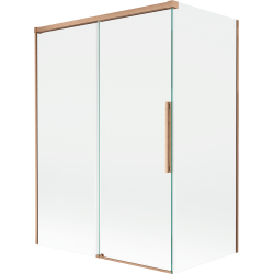 Mexen Rox Duschwand 2-flügelig schiebbar 120 + 70 x 150 cm, transparent, gebürstetes Kupfer - 8C9-120-070-65-00