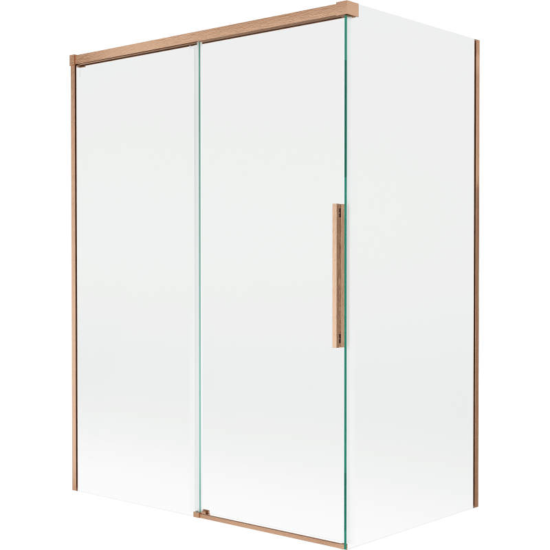 Mexen Rox Duschwand 2-flügelig schiebbar 120 + 70 x 150 cm, transparent, gebürstetes Kupfer - 8C9-120-070-65-00