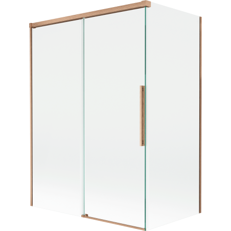 Mexen Rox Duschwand 2-flügelig schiebbar 120 + 70 x 150 cm, transparent, gebürstetes Kupfer - 8C9-120-070-65-00