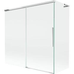Mexen Rox L Badewannen-Abtrennung, 2-flügelig, verschiebbar 160 + 70 x 150 cm, transparent, Chrom - 8C9L-160-070-01-00