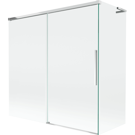 Mexen Rox L Badewannen-Abtrennung, 2-flügelig, verschiebbar 160 + 70 x 150 cm, transparent, Chrom - 8C9L-160-070-01-00