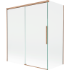 Mexen Rox Duschabtrennung für Badewanne, 2-flügelig, 140 + 70 x 150 cm, transparent, gebürstetes Kupfer - 8C9-140-070-65-00