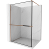 Mexen Kioto+ Duschwand mit Ablage Walk-in 90 x 200 cm, schwarzer Rahmen, Roségold - 800-090-121-60-70