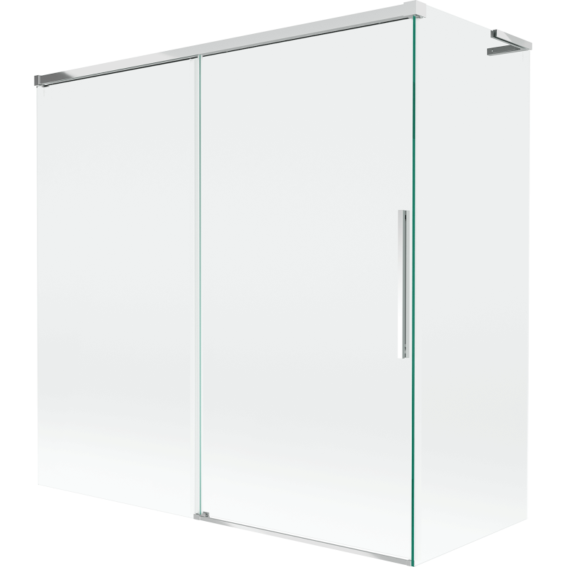 Mexen Rox L Badewannenabtrennung, 2-flügelig verschiebbar 160 + 75 x 150 cm, transparent, chrom - 8C9L-160-075-01-00