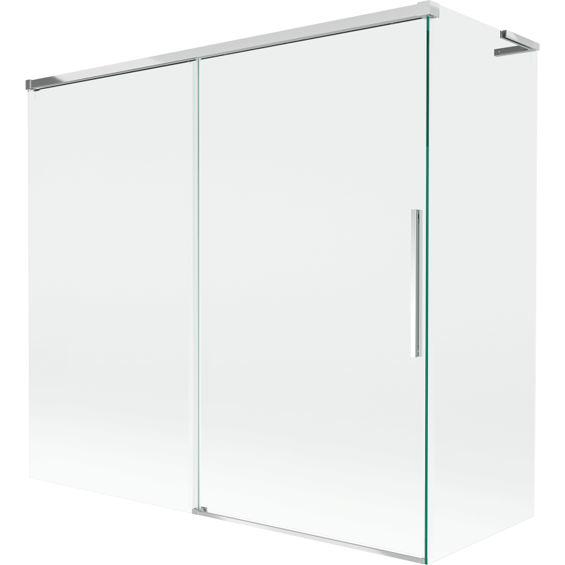 Mexen Rox L Badewannenabtrennung 2-flügelig verschiebbar 170 + 75 x 150 cm, transparent, Chrom - 8C9L-170-075-01-00