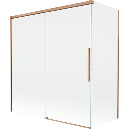 Mexen Rox Duschabtrennung 2-flügelig verschiebbar 150 + 70 x 150 cm, transparent, gebürstetes Kupfer - 8C9-150-070-65-00