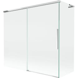 Mexen Rox L Badewannenaufsatz 2-flügelig schiebbar 170 + 80 x 150 cm, transparent, Chrom - 8C9L-170-080-01-00