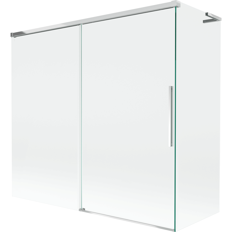 Mexen Rox L Badewannenaufsatz 2-flügelig schiebbar 170 + 80 x 150 cm, transparent, Chrom - 8C9L-170-080-01-00