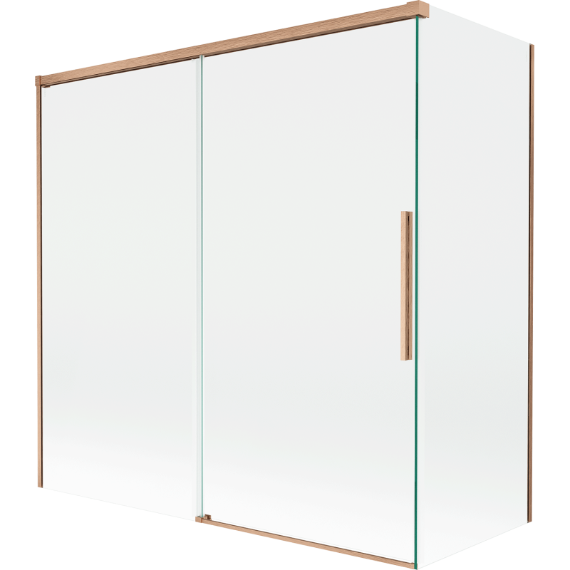 Mexen Rox Duschwand 2-flügelige Schiebetür 160 + 70 x 150 cm, transparent, gebürstetes Kupfer - 8C9-160-070-65-00