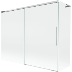 Mexen Rox L Badewannenfaltwand 2-teilig verschiebbar 190 + 80 x 150 cm, transparent, Chrom - 8C9L-190-080-01-00