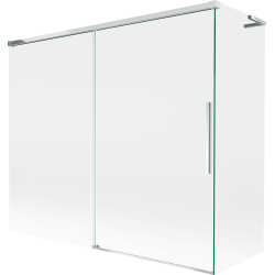Mexen Rox L Badewannenabtrennung 2-flügelig verschiebbar 180 + 90 x 150 cm, transparent, Chrom - 8C9L-180-090-01-00