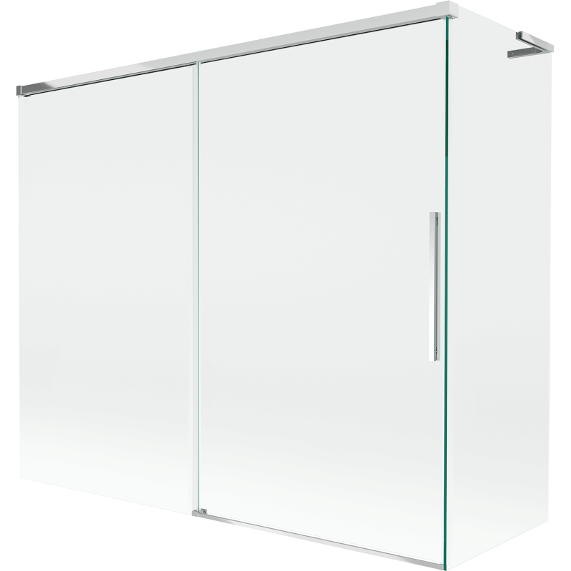 Mexen Rox L Badewannenabtrennung 2-flügelig verschiebbar 180 + 90 x 150 cm, transparent, Chrom - 8C9L-180-090-01-00