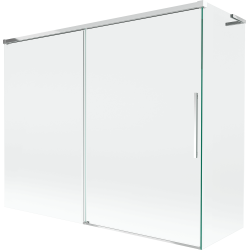 Mexen Rox L Badewannenabtrennung 2-flügelig schiebbar 190 + 90 x 150 cm, transparent, Chrom - 8C9L-190-090-01-00