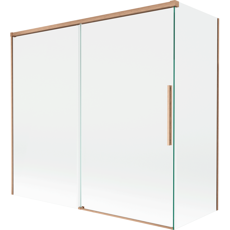 Mexen Rox 2-flügelige, verschiebbare Badewannenfaltwand 170 + 75 x 150 cm, transparent, gebürstetes Kupfer - 8C9-170-075-65-00