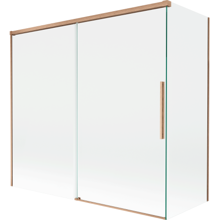 Mexen Rox 2-flügelige, verschiebbare Badewannenfaltwand 170 + 75 x 150 cm, transparent, gebürstetes Kupfer - 8C9-170-075-65-00
