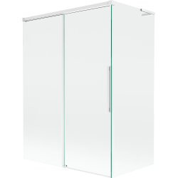 Mexen Rox L Badewannen-Paravent 2-flügelig verschiebbar 120 + 70 x 150 cm, transparent, weiß - 8C9L-120-070-20-00