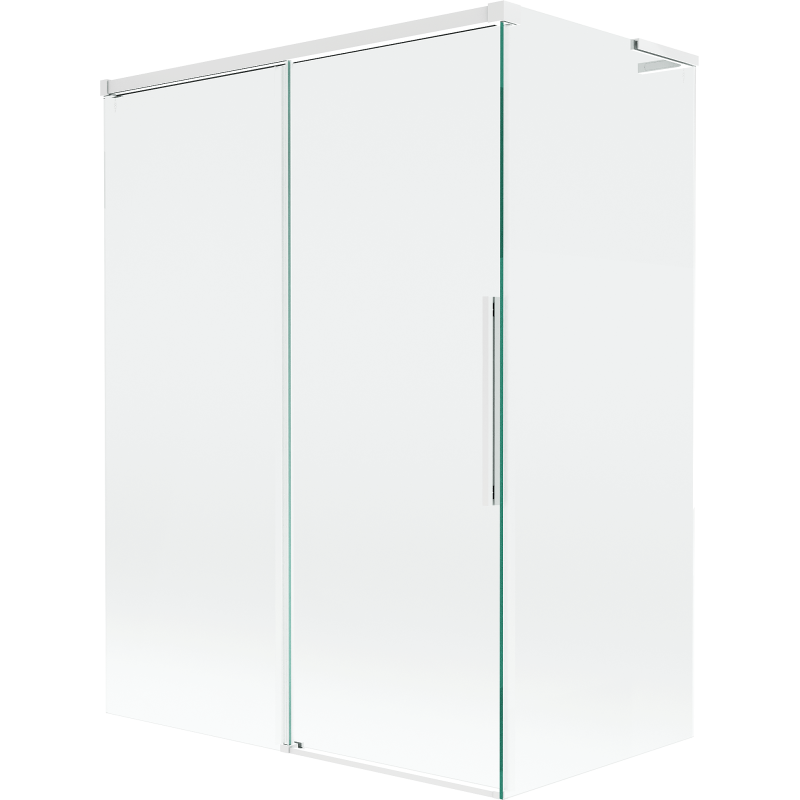 Mexen Rox L Badewannen-Paravent 2-flügelig verschiebbar 120 + 70 x 150 cm, transparent, weiß - 8C9L-120-070-20-00