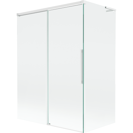 Mexen Rox L Badewannen-Paravent 2-flügelig verschiebbar 120 + 70 x 150 cm, transparent, weiß - 8C9L-120-070-20-00