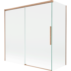 Mexen Rox Duschwand 2-flügelig verschiebbar 160 + 80 x 150 cm, transparent, gebürstetes Kupfer - 8C9-160-080-65-00