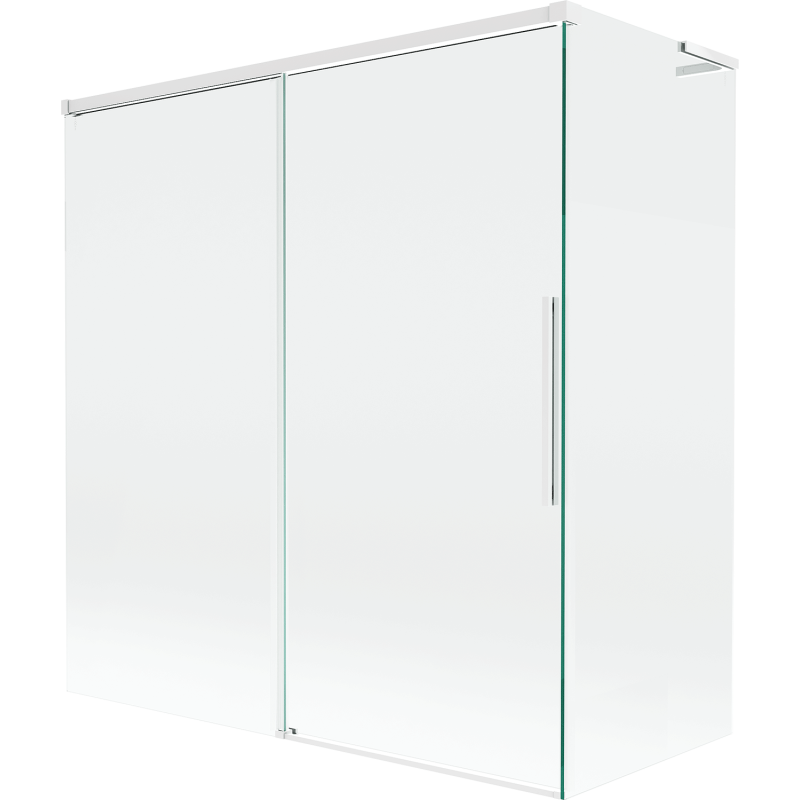 Mexen Rox L Duschwand 2-flügelig, verschiebbar 150 + 70 x 150 cm, transparent, weiß - 8C9L-150-070-20-00