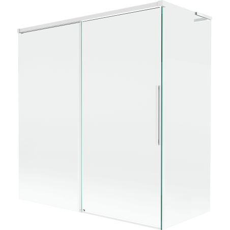 Mexen Rox L Duschwand 2-flügelig, verschiebbar 150 + 70 x 150 cm, transparent, weiß - 8C9L-150-070-20-00