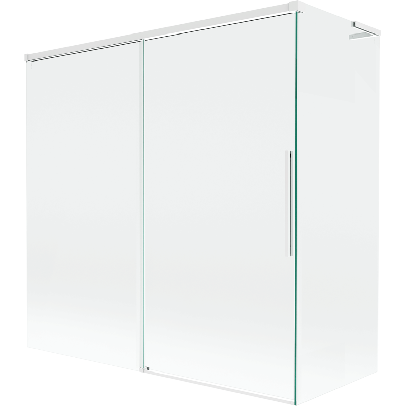 Mexen Rox L Badewannenabtrennung 2-flügelig, 160 + 70 x 150 cm, transparent, weiß - 8C9L-160-070-20-00