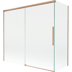 Mexen Rox Duschabtrennung 2-flügelig verschiebbar 170 + 80 x 150 cm, transparent, gebürstetes Kupfer - 8C9-170-080-65-00