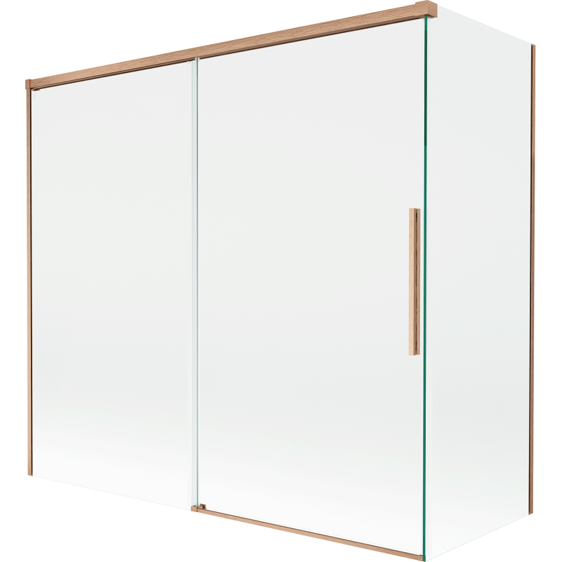 Mexen Rox Duschabtrennung 2-flügelig verschiebbar 170 + 80 x 150 cm, transparent, gebürstetes Kupfer - 8C9-170-080-65-00
