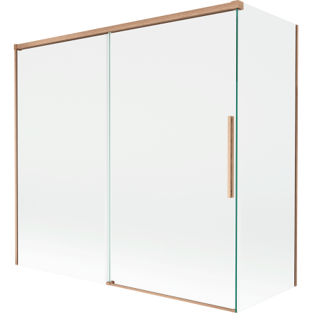 Mexen Rox Duschabtrennung 2-flügelig verschiebbar 170 + 80 x 150 cm, transparent, gebürstetes Kupfer - 8C9-170-080-65-00